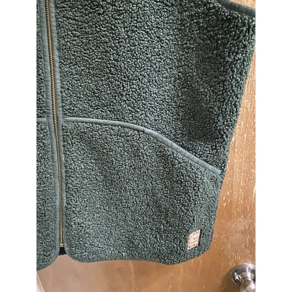 Rowm Mens Solid Bonded Knit Sherpa Full Zip Mockneck Vest Leaf Green Size M Soft - Picture 6 of 15